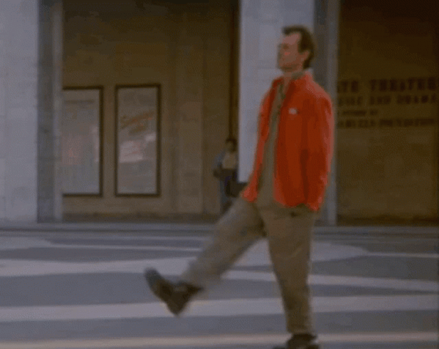 Ghostbusters Peter Venkman Skipping GIF
