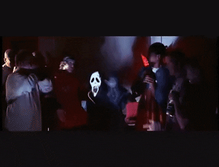 Ghostface Showing Knife Skills GIF