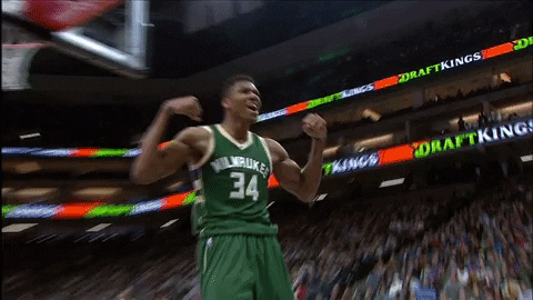 Giannis Antetokounmpo Fired Up Like Rocket GIF
