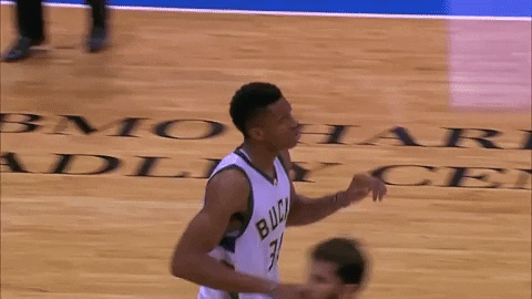 Giannis Antetokounmpo Match My Freak High Five Running GIF