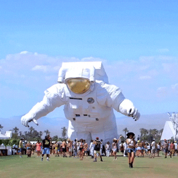 Giant Astronaut Looms Over Coachella GIF