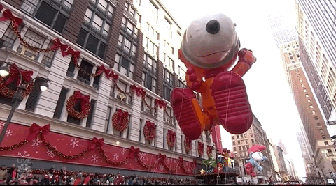 Giant Balloon Snoopy Floating GIF