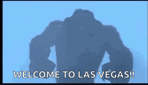 Giant Monster Saying Welcome to Las Vegas Blue Sky