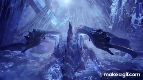 Giant Monster Swimming in Cave
