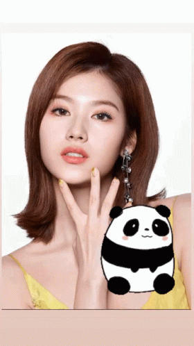 Giant Panda With A Beautiful Sana GIF