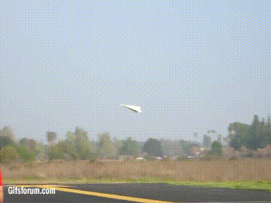 Giant Paper Airplane Flying GIF
