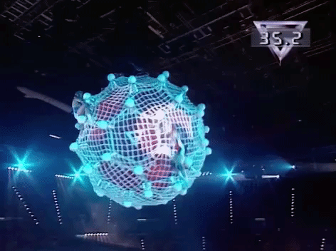 Giant Pendulum On Gladiators Tv Show GIF