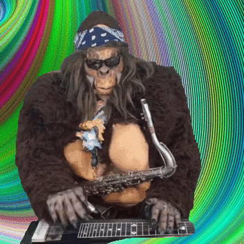 Giant Sasquatch Playing Saxophone GIF