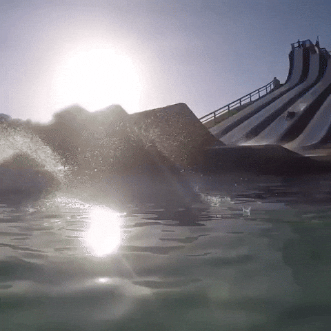 Giant Waterslide Overshooting Ejection Fail GIF