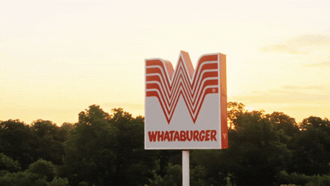 Giant Whataburger Billboard Road Sign GIF