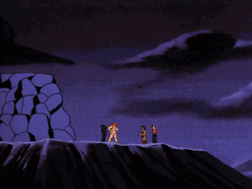 Giant Woman Standing on Rock