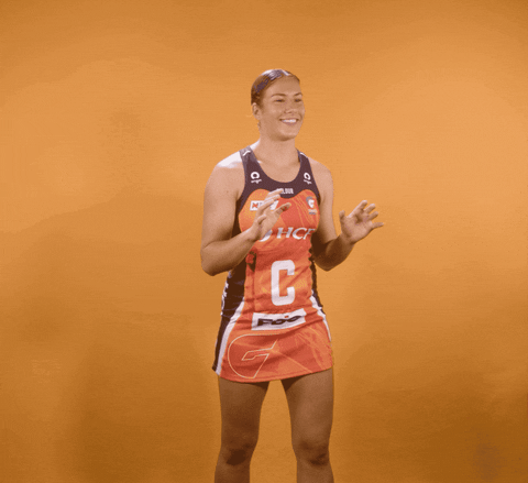 Giants Netball Smile Playing Catch Pass The Ball GIF