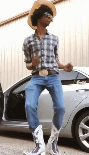 Giddy Up Man In Cowboy Costume Dancing GIF