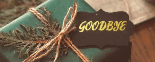 Gift With Tag Saying Goodbye GIF