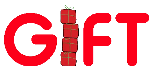 Gift Word in Red with Red Gifts