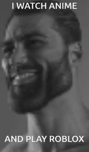 Gigachad I Watch Anime And Play Roblox GIF