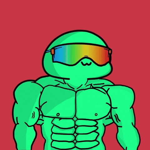 Gigachad Meme Green Cartoon Character GIF