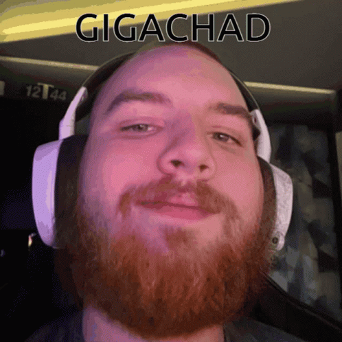 Gigachad Meme Streamer Flaunting Beard GIF