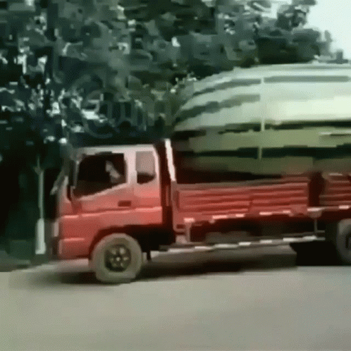 Gigantic Watermelon In A Truck GIF