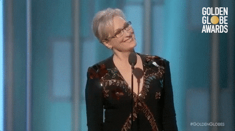 Giggling Meryl Streep Acceptance Speech GIF