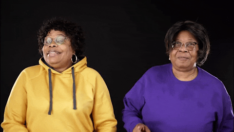 Giggling Old Lady Tandem Funny Dancing GIF
