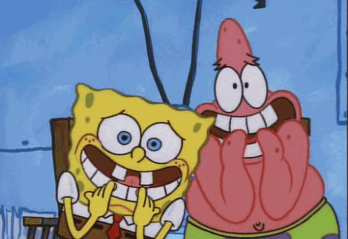 Giggling Spongebob And Patrick GIF