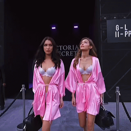 Gigi Hadid And Bella Hadid Walking Together GIF