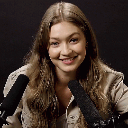 Gigi Hadid Podcasting GIF