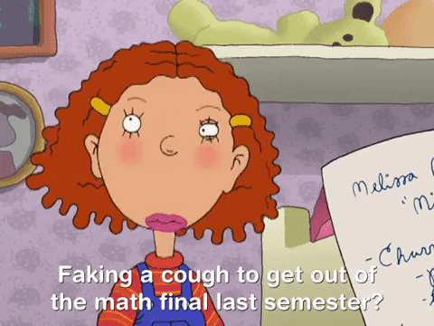 Ginger Foutley Faking Cough To Avoid Exam GIF