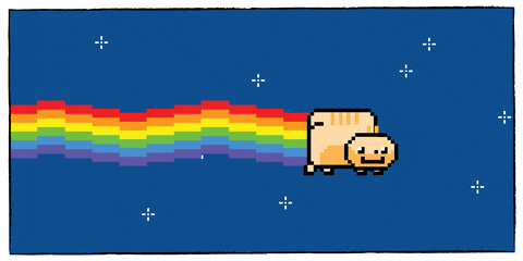 Ginger Neon Cat Without Ears GIF