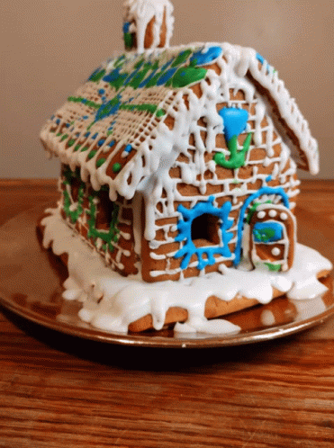Gingerbread House On Plate GIF