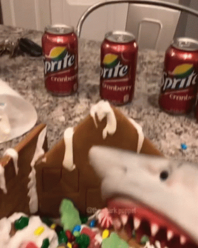 Gingerbread House With Heart Door GIF