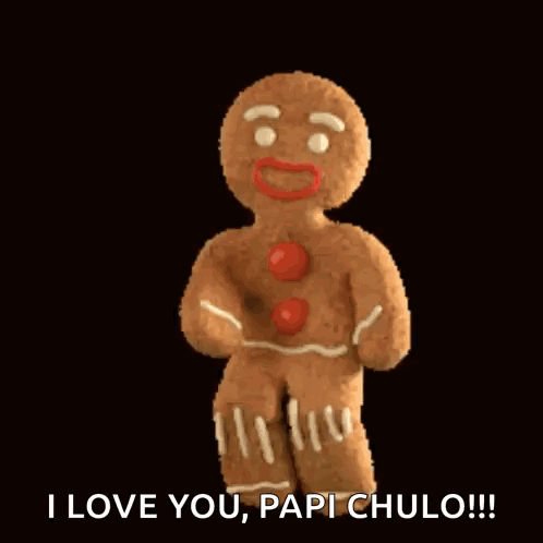 Gingerbread Man Covered In Confetti Says Happy New Year GIF