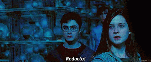 Ginny Weasley Casting Reducto Spell GIF