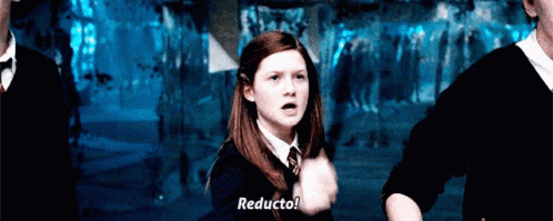 Ginny Weasley Reducto Spell GIF