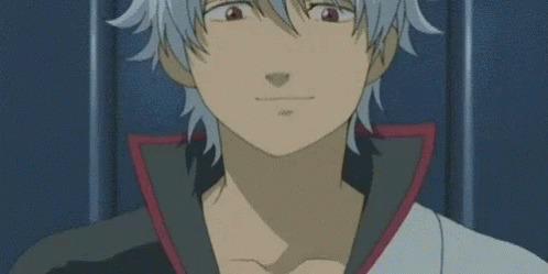 Gintama Gintoki Sakata Awkward Smile GIF