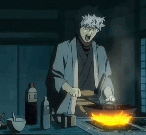 Gintoki Sakata Anime Cooking No Light GIF