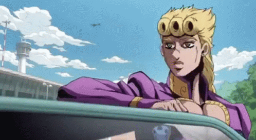 Giorno Giovanna Outside The Car GIF