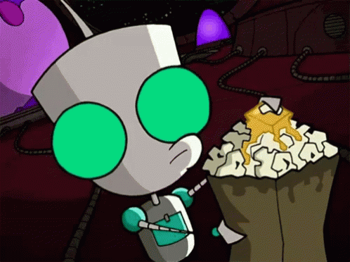 Gir Robot Eating Popcorn GIF