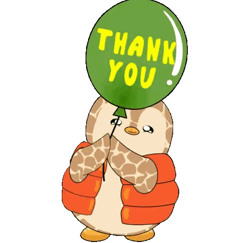 Giraffe Holding Thank You Balloon
