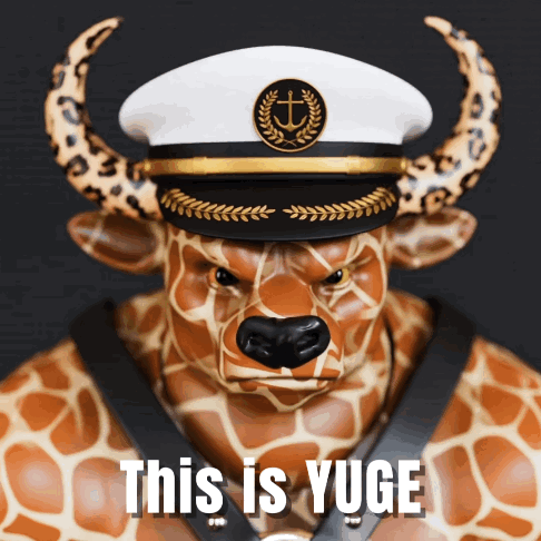 Giraffe Statue in Captain's Hat This Is Yuge