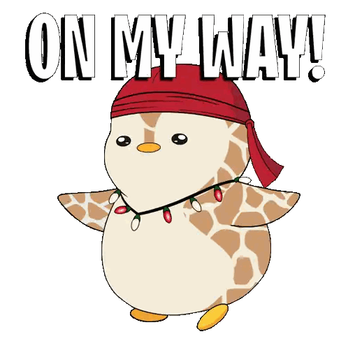 Giraffe With Red Bandana and On My Way Text