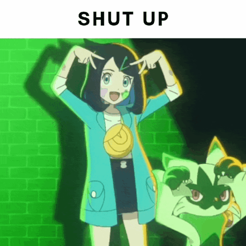Girl and Cat Saying Shut Up