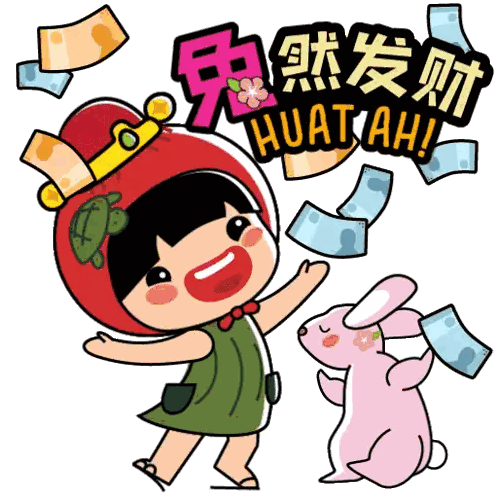 Girl and Pink Rabbit Huatah