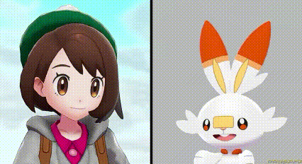 Girl and Rabbit Standing Together in Pokemon Game