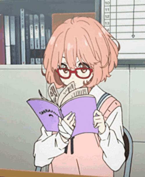 Girl Anime Reading Book Scanning GIF