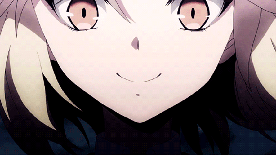 Girl Anime Smiling Crazy Eyes GIF 