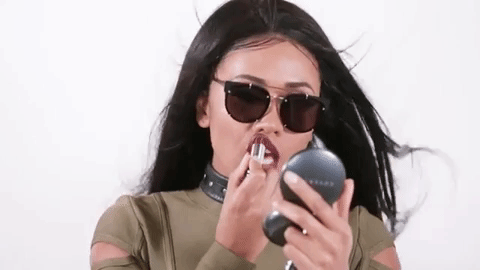 Girl Applies Lipstick Mua GIF