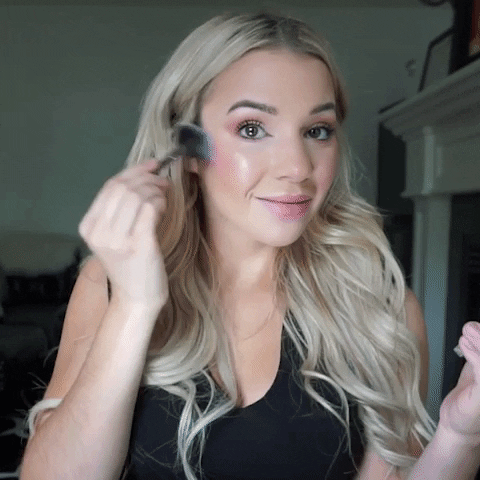 Girl Applies Powder Brushes Face Mua GIF
