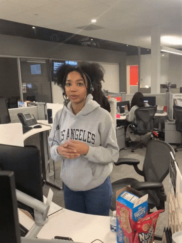 Girl At Call Centre Job GIF